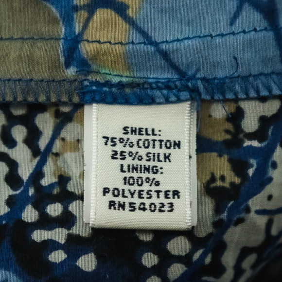 Banana Republic Size 14 Blue Print Cotton Silk Button Fit Flare Midi Dress - Picture 4 of 6